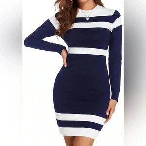 Beyove Sweater Dress Long Sleeve Knit Bodycon Dress Slim Fit Stretch Mini Dress